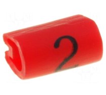 Markers | Marking: 2 | 1.5÷2mm | PVC | red | -45÷70°C | leaded