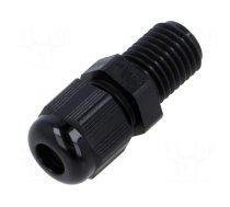 Cable gland | without nut,with long thread | M12 | 1.5 | IP68 | black