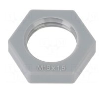 Nut | M16 | polyamide | 22mm | grey | Thread: metric | Pitch: 1.5