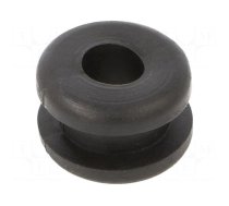 Grommet | Ømount.hole: 10mm | Øhole: 6mm | PVC | black | -30÷60°C