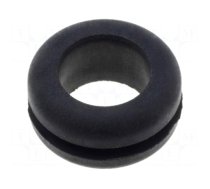 Grommet | Ømount.hole: 10mm | Øhole: 7.6mm | rubber | black