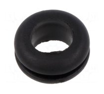 Grommet | Ømount.hole: 10mm | Øhole: 8mm | black | 0÷80°C | PVC