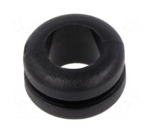 Grommet | Ømount.hole: 10mm | Øhole: 8mm | black | 0÷80°C | PVC