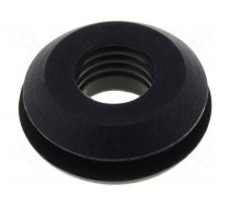 Grommet | Ømount.hole: 11.5mm | Øhole: 7.2mm | silicone | black