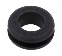 Grommet | Ømount.hole: 15mm | Øhole: 11mm | black | -40÷125°C | EPDM