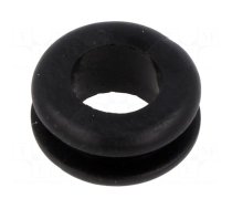 Grommet | Ømount.hole: 15mm | Øhole: 11mm | black | 0÷80°C | PVC