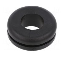 Grommet | Ømount.hole: 19mm | Øhole: 12mm | PVC | black | -30÷60°C