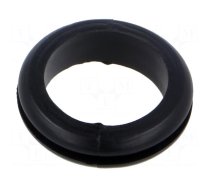 Grommet | Ømount.hole: 19mm | Øhole: 16mm | black | 0÷80°C | PVC