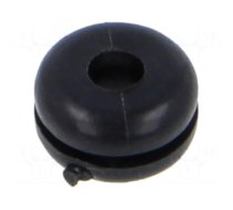 Grommet | Ømount.hole: 4.8mm | Øhole: 2.8mm | black | 0÷80°C | PVC