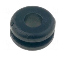 Grommet | Ømount.hole: 6.4mm | Øhole: 4mm | PVC | black | -30÷60°C