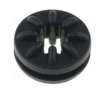 Grommet | Ømount.hole: 9.5mm | black | Panel thick: max.1.6mm