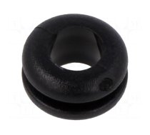 Grommet | Ømount.hole: 9mm | Øhole: 6mm | black | 0÷80°C | PVC