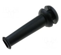 Strain relief | Ømount.hole: 7.6mm | Øhole: 5.5mm | PVC | black