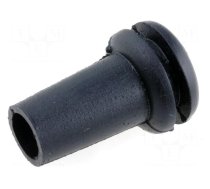 Strain relief | Ømount.hole: 9.5mm | Øhole: 6.4mm | PVC | black