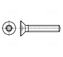 Screw | M3x10 | 0.5 | Head: countersunk | Torx® | TX10 | ISO 14581