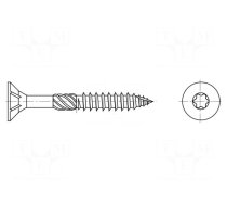 Screw | for wood | 4.5x40 | Head: countersunk | Torx® | TX20 | zinc