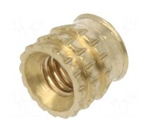 Threaded insert | brass | M2,5 | BN 37885 | L: 4.1mm | for plastic