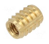 Threaded insert | brass | M3 | BN 37915 | L: 6.25mm | for plastic