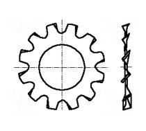 Washer | externally serrated | M6 | D=11mm | h=0.7mm | spring steel