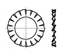 Washer | externally serrated | M5 | D=9mm | h=0.5mm | spring steel