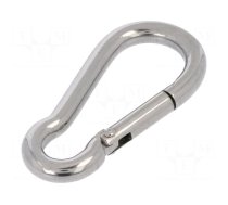 Carabiner | acid resistant steel A4 | for rope | L: 50mm | 5mm