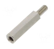 Screwed spacer sleeve | 15mm | Int.thread: M2,5 | Ext.thread: M2,5