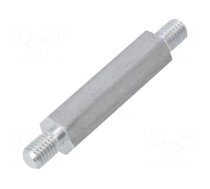 Screwed spacer sleeve | 30mm | Ext.thread: M5 | hexagonal | aluminium