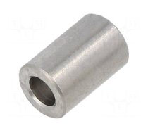 Spacer sleeve | 15mm | cylindrical | stainless steel | Out.diam: 6mm