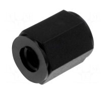 Screwed spacer sleeve | hexagonal | polyamide | M2,5 | L: 15mm | black