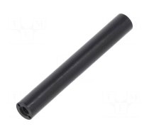 Spacer sleeve | cylindrical | polyamide | M3 | L: 45mm | Øout: 6mm | black