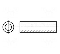 Spacer sleeve | cylindrical | polyamide | L: 4mm | Øout: 5mm | -30÷85°C