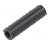 Spacer sleeve | cylindrical | polystyrene | L: 25mm | Øout: 7mm | black