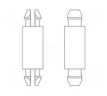 PCB distance | polyamide 66 | L: 4.8mm | latch/latch | natural