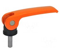 Lever | clamping | Thread len: 40mm | Lever length: 63mm | Body: orange