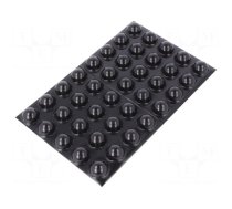 Self-adhesive foot | H: 7.9mm | black | polyurethane | Dim: 16x16mm