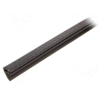 Gasket | EPDM,PVC | black | L: 10m | W: 16mm | H: 13mm | Panel thick: 1÷2mm