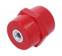 Support insulator | L: 35mm | Ø: 28mm | Uoper: 750V | UL94V-0 | Body: red