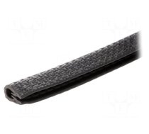 Hole and edge shield | PVC | L: 10m | black | H: 11.5mm | W: 9mm