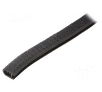 Hole and edge shield | PVC | L: 10m | black | H: 14.5mm | W: 10.5mm