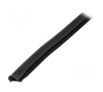 Hole and edge shield | PVC | L: 10m | black | H: 15mm | W: 12mm