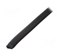 Hole and edge shield | PVC | L: 10m | black | H: 16.5mm | W: 9.5mm