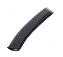 Hole and edge shield | PVC | L: 10m | black | H: 16mm | W: 10.5mm