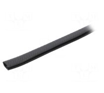 Hole and edge shield | PVC | L: 10m | black | H: 9.5mm | W: 6.5mm