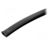 Hole and edge shield | PVC | L: 10m | black | H: 9.5mm | W: 6.5mm