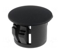 Stopper | polyamide | Wall thick: 3.3mm | H: 10.1mm | black | Dim: Ø14mm