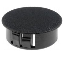 Stopper | polyamide | Wall thick: 3.3mm | H: 11mm | black | Dim: Ø28.4mm