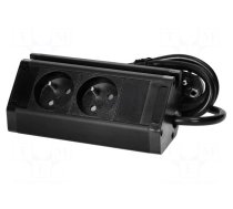 Plug socket strip: furniture | IP20 | 3680W | black | 230VAC | 1.5m