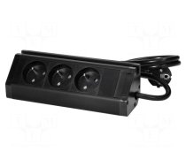 Plug socket strip: furniture | IP20 | 3680W | black | 230VAC | 1.5m