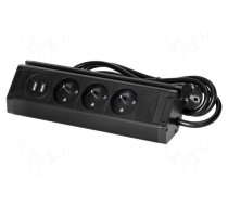 Plug socket strip: furniture | IP20 | 3680W | black | 230VAC | 1.5m