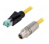 Connecting cable | 1m | Connection: M12 male straight / RJ45